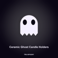 Ceramic Ghost Candle Holders, Pair