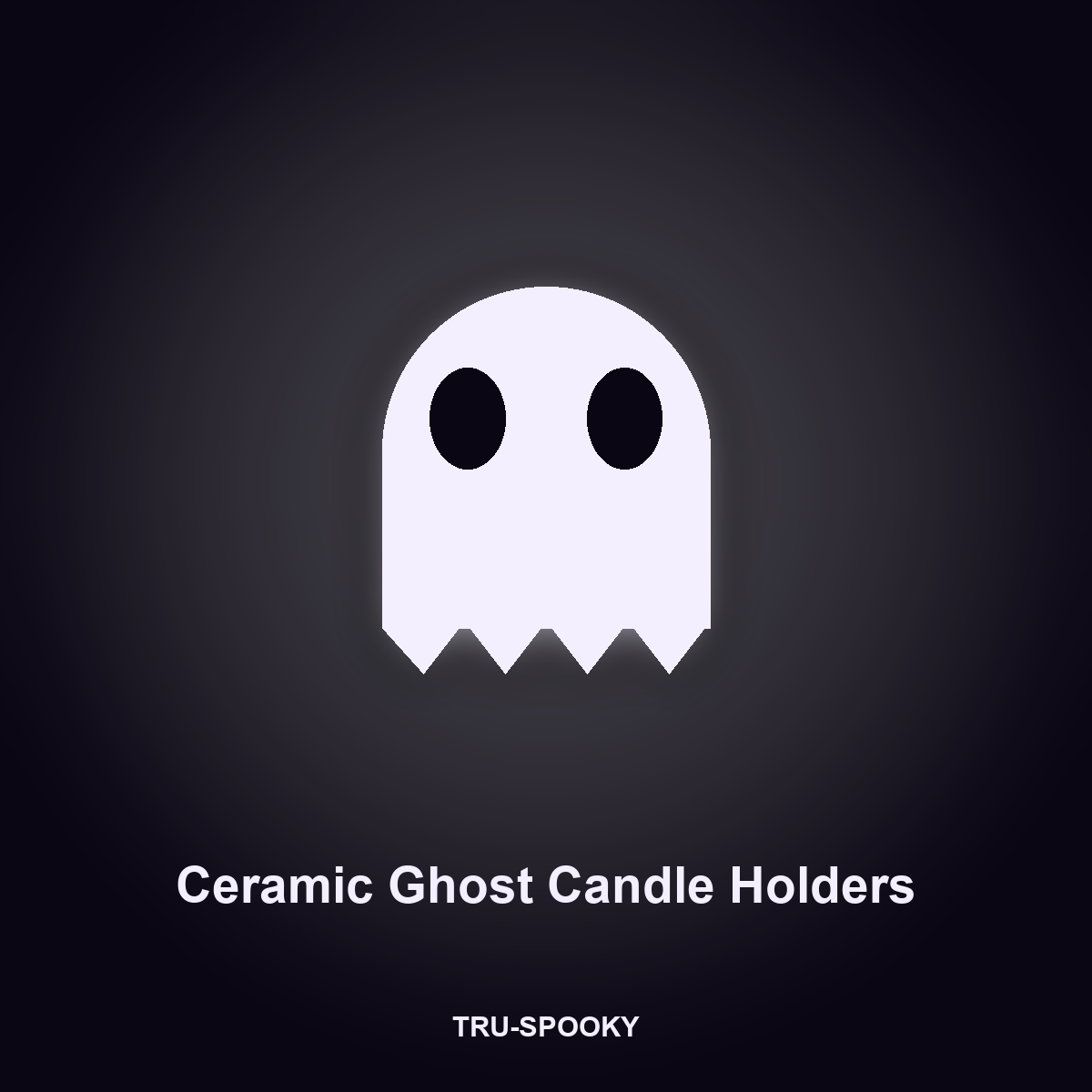 Ceramic Ghost Candle Holders, Pair