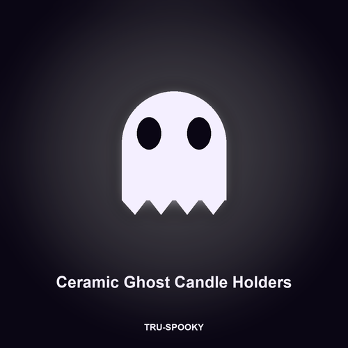 Ceramic Ghost Candle Holders, Pair