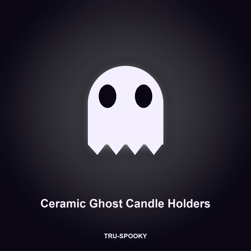 Ceramic Ghost Candle Holders, Pair