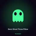 Neon Ghost Throw Pillow, 18in