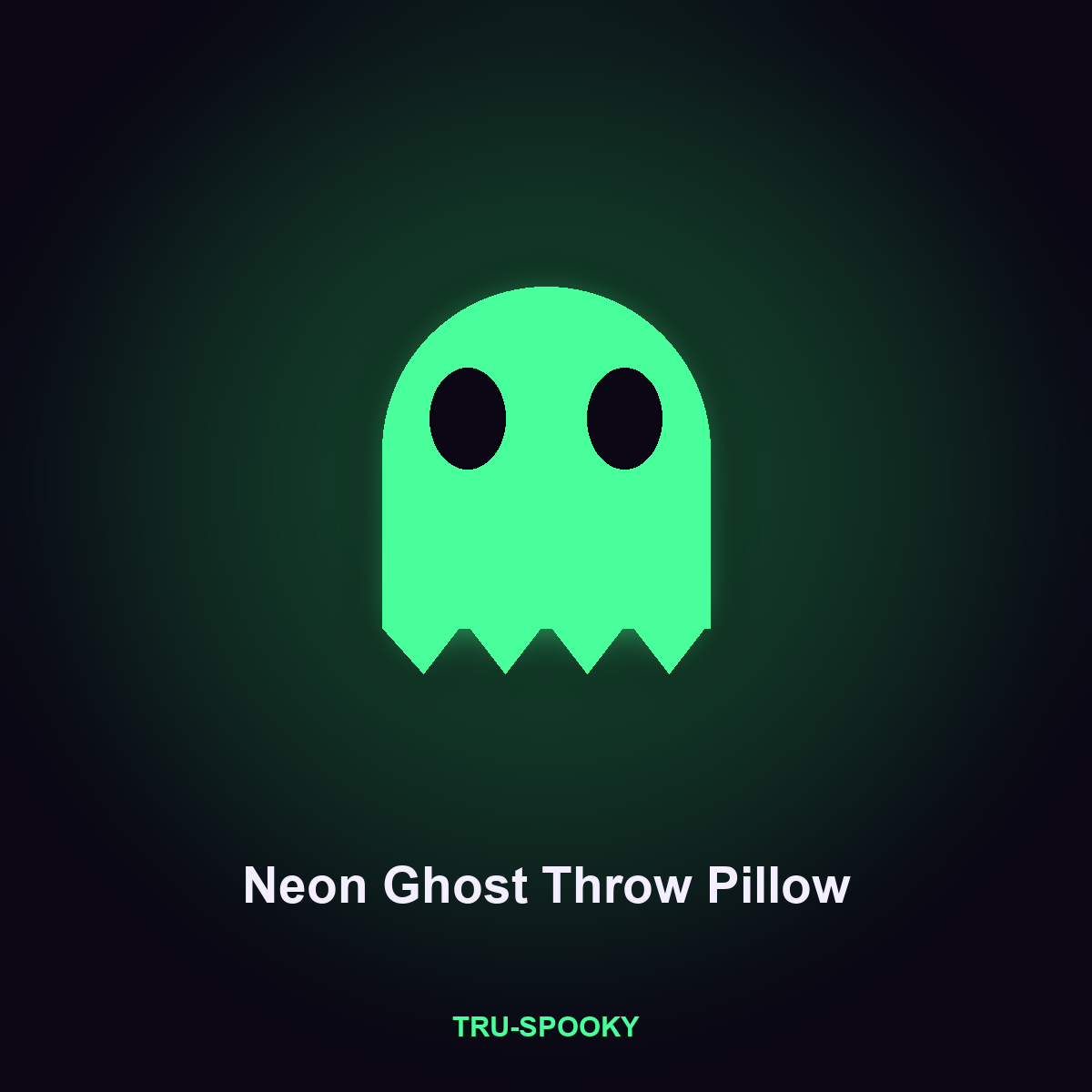 Neon Ghost Throw Pillow, 18in