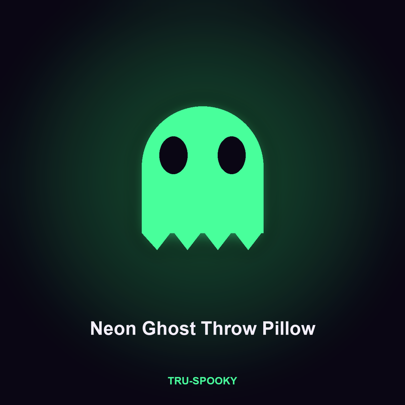 Neon Ghost Throw Pillow, 18in