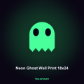 Neon Ghost Wall Print, 18x24