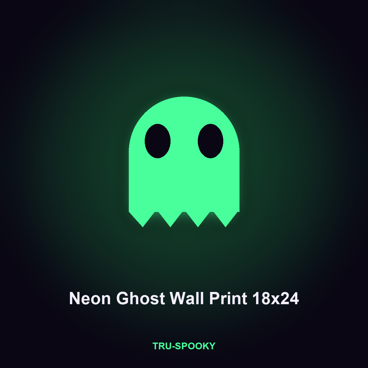 Neon Ghost Wall Print, 18x24