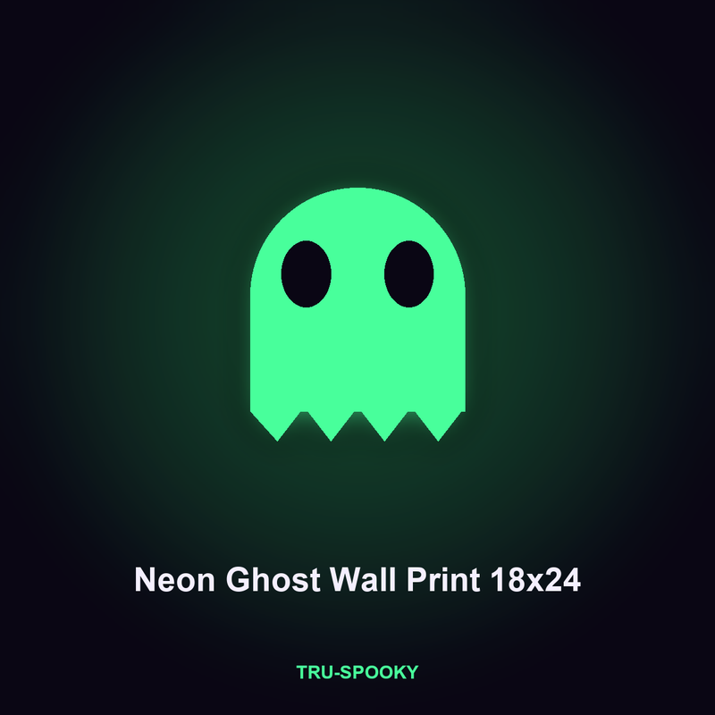 Neon Ghost Wall Print, 18x24
